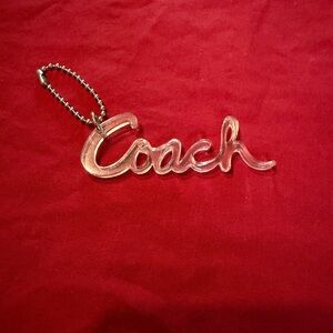 Coach Transparent Script Clear Poppy Collection Bag Charm Hangtag keychain